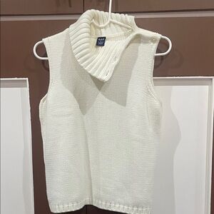 GAP Women's Ivory Cowl Neck Sweater Vest